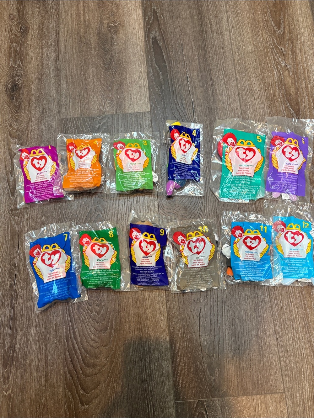 1998 McDonalds Multi-Color Ty Beanie Babies Happy Meal Plush Set